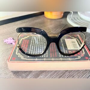 Women’s Black & Gold Blue-light Eyeglasses